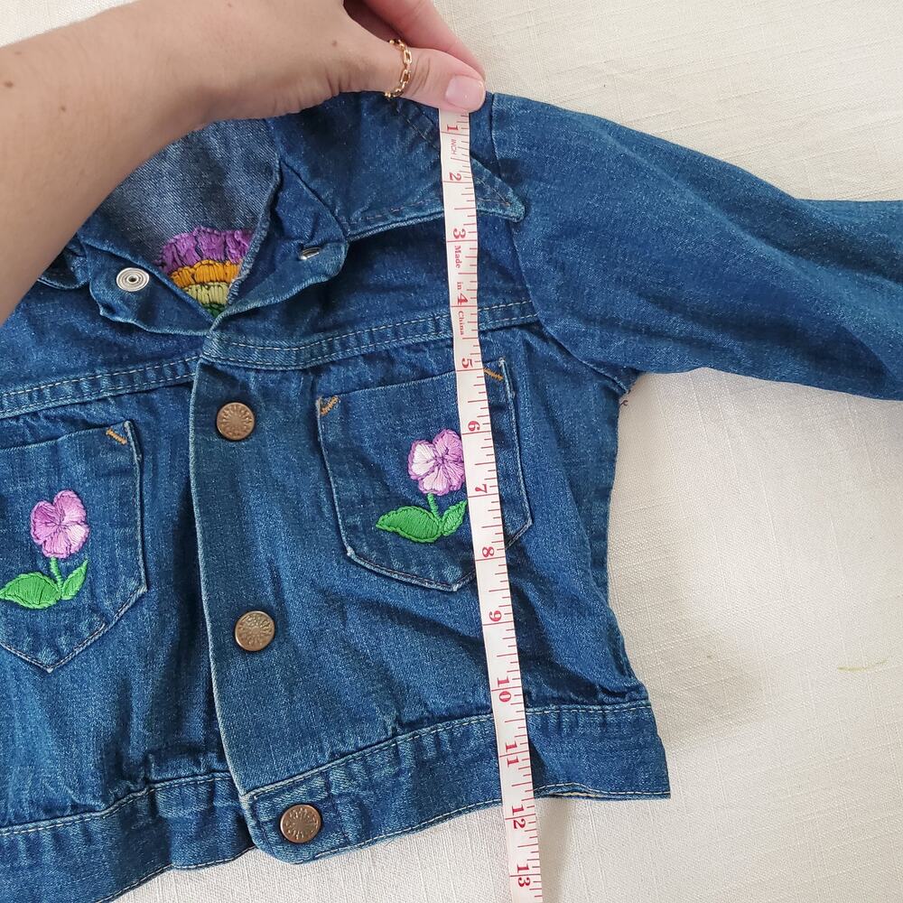 Vintage Turkey Floral Jean Jacket 3t - Picture 6 of 7